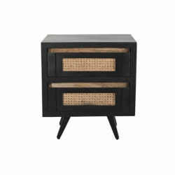 Nightstand DKD Home Decor Mango wood Black Natural 50 x 40 x 55 cm