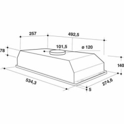 Conventional Hood Whirlpool Corporation WCT 64 FLS X 332 m3/h 53 cm Silver Steel