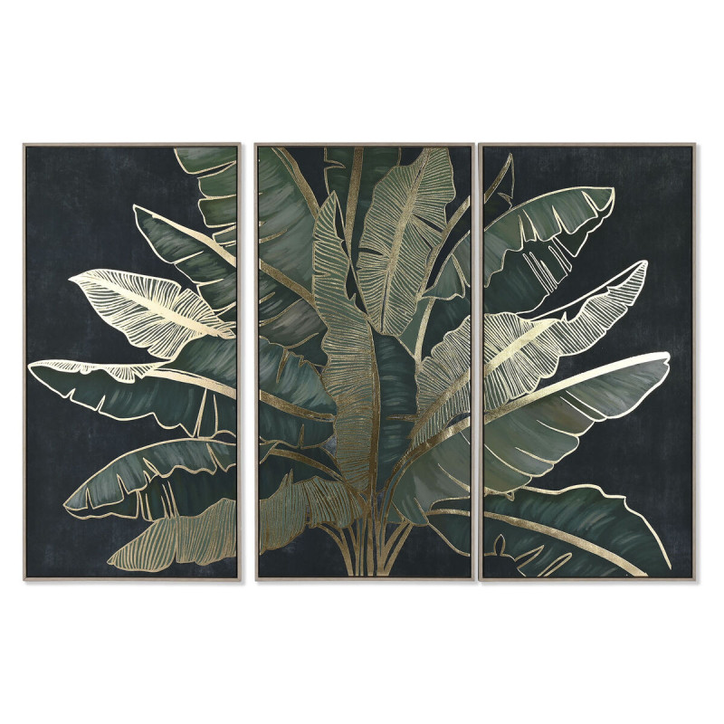 Set of 3 pictures Home ESPRIT Palms Tropical 180 x 4 x 120 cm (3 Pieces)