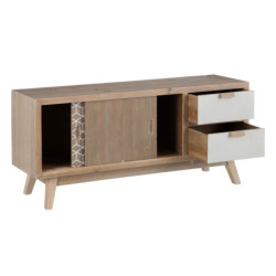 TV furniture KENSY 120 x 34 x 54,5 cm Natural Wood White