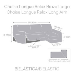 Right long arm chaise longue cover Eysa JAZ White 180 x 120 x 360 cm