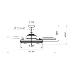 Ceiling Fan with Light Philips Atlas 35 W 28 W 4500 Lm nickel (2700 K)