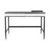 Desk DKD Home Decor Black Metal MDF White PU (110 x 55 x 76 cm)