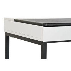 Desk DKD Home Decor Black Metal MDF White PU (110 x 55 x 76 cm)