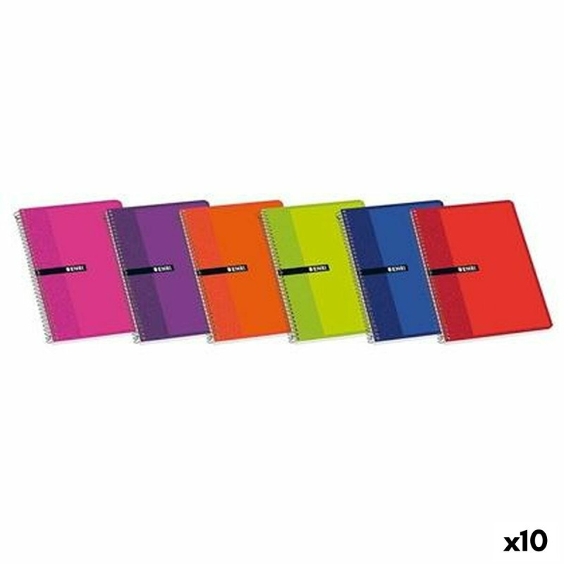 Notebook ENRI Multicolour Soft cover Din A4 80 Sheets (10 Units)