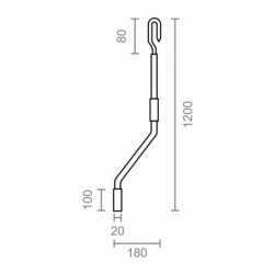 Awning crank handle Micel TLD06 White 120 cm Low