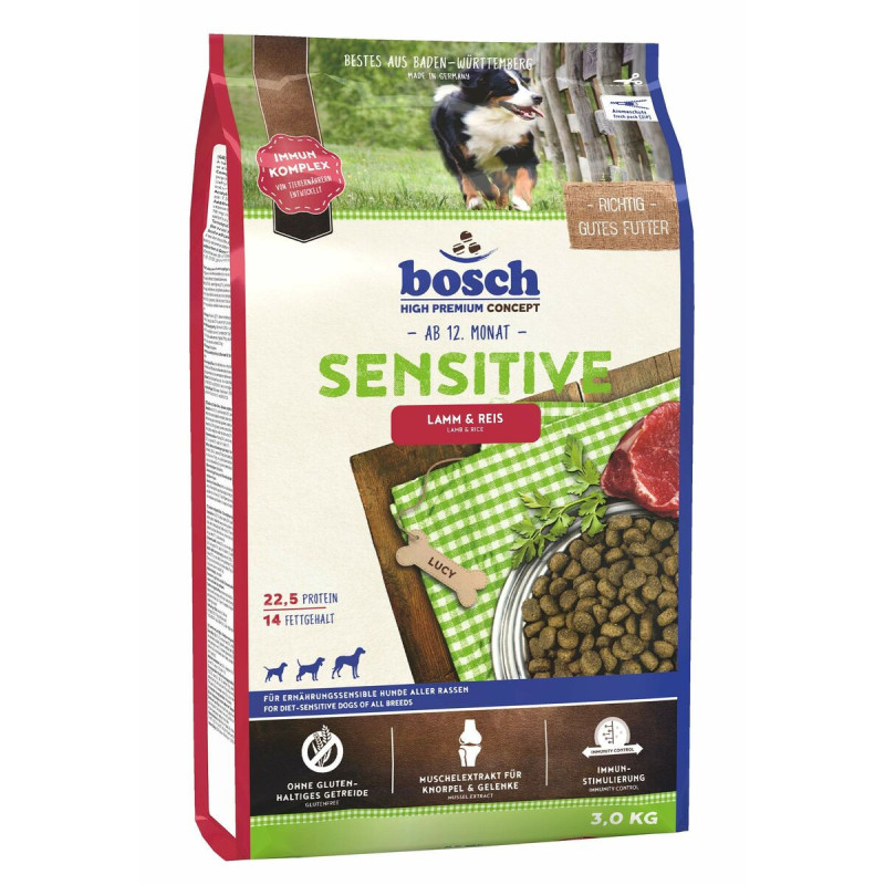 Fodder BOSCH Sensitive Adult Lamb Rice 3 Kg