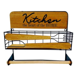 Kitchen Paper Holder Versa 20 x 15,2 x 14,8 cm Metal MDF Wood