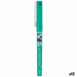 Liquid ink pen Pilot V-5 Hi-Tecpoint Green 0,3 mm (12 Units)