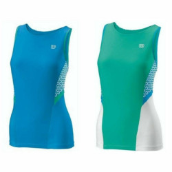 Tank Top Women Wilson Glamour Green Reversible Tennis Blue