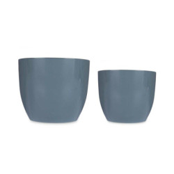 Set of pots 2 Pieces Ø 22 cm Ø 28 cm Anthracite Clay