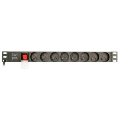 Schuko 19" 8 Way Multi-socket Adapter with On / Off Switch GEMBIRD EG-PDU-014-F (3 m)