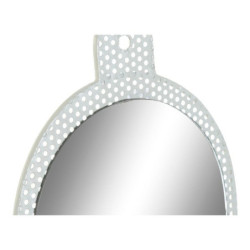 Wall mirror DKD Home Decor White Pink Metal Crystal 22 x 1,5 x 40 cm (2 Units)