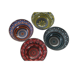 Sushi Set DKD Home Decor 34 x 34 x 6,5 cm Multicolour Mandala Stoneware Oriental (12 Units)