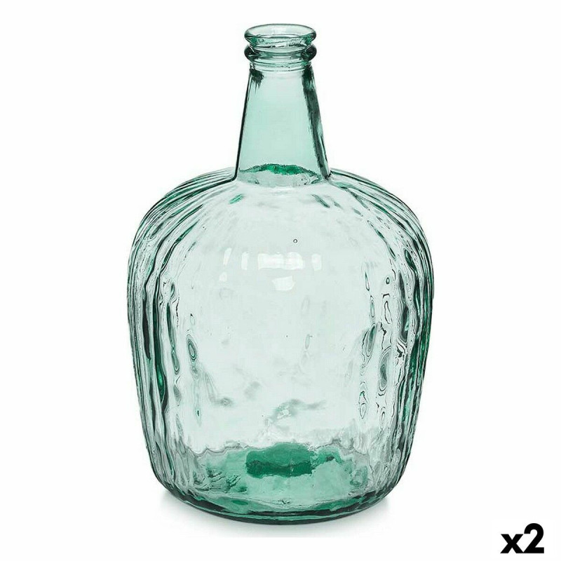 Bottle Stripes Decoration 14 x 44 x 13 cm Transparent (2 Units)