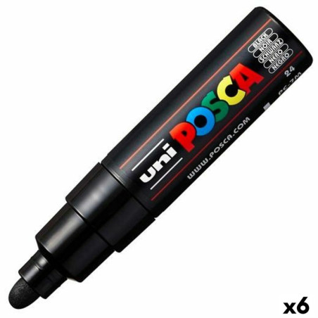 Marker pen/felt-tip pen POSCA PC-7M Black (6 Units)