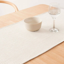 Table Runner Belum Waffle Cream Natural 45 x 140 cm