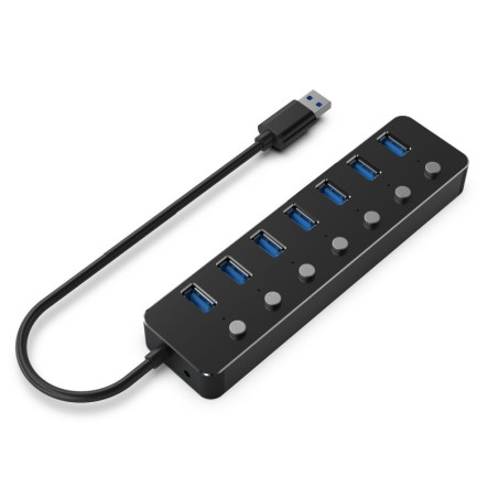 USB Hub GEMBIRD UHB-U3P7P-01 Black