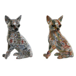 Decorative Figure Home ESPRIT Multicolour Dog Mediterranean 12 x 10 x 16 cm (2 Units)