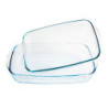 Set of Oven Dishes Ô Cuisine 334SA05 Transparent Glass (2 pcs)