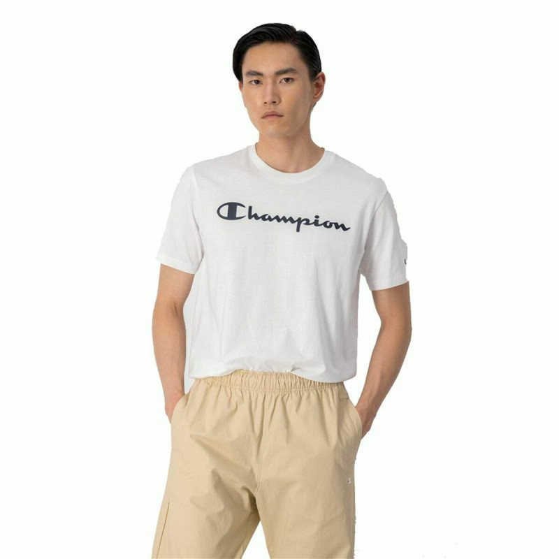 Men’s Short Sleeve T-Shirt Champion Crewneck White