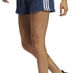 Sports Shorts for Women Adidas Knit Pacer 3 Stripes Dark blue Lady