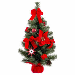 Christmas bauble Red Green Plastic Fabric Christmas Tree 60 cm