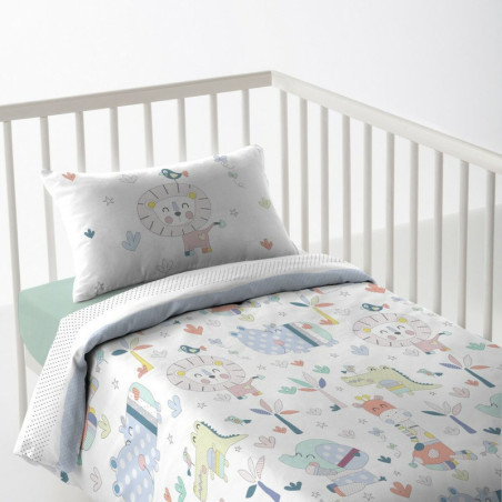 Cot Quilt Cover Cool Kids Jungle 100 x 120 + 20 cm