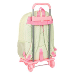 School Rucksack with Wheels Glow Lab Magic flow Beige 30 x 46 x 14 cm