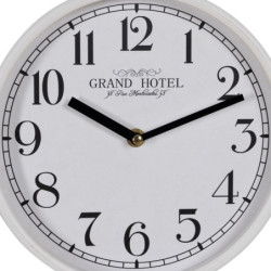 Wall Clock White Wood Crystal 22 x 22 x 4,5 cm