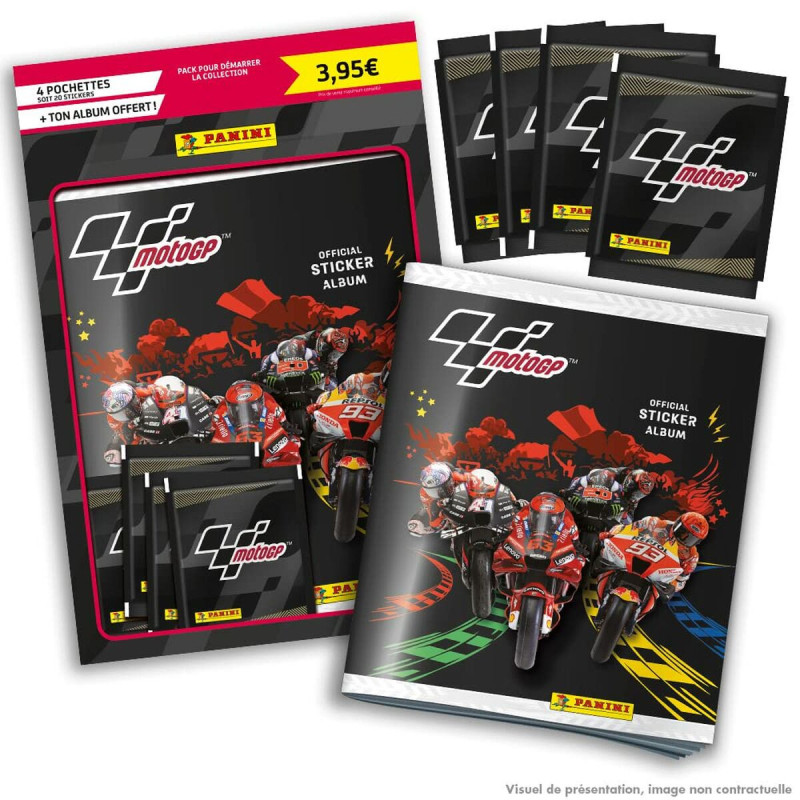 Sticker set Panini Moto GP Starter Pack Sticker album 4 Envelopes (French)