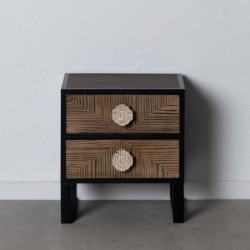 Nightstand BROWNIE 45 x 33 x 50,5 cm Dark brown Fir wood MDF Wood