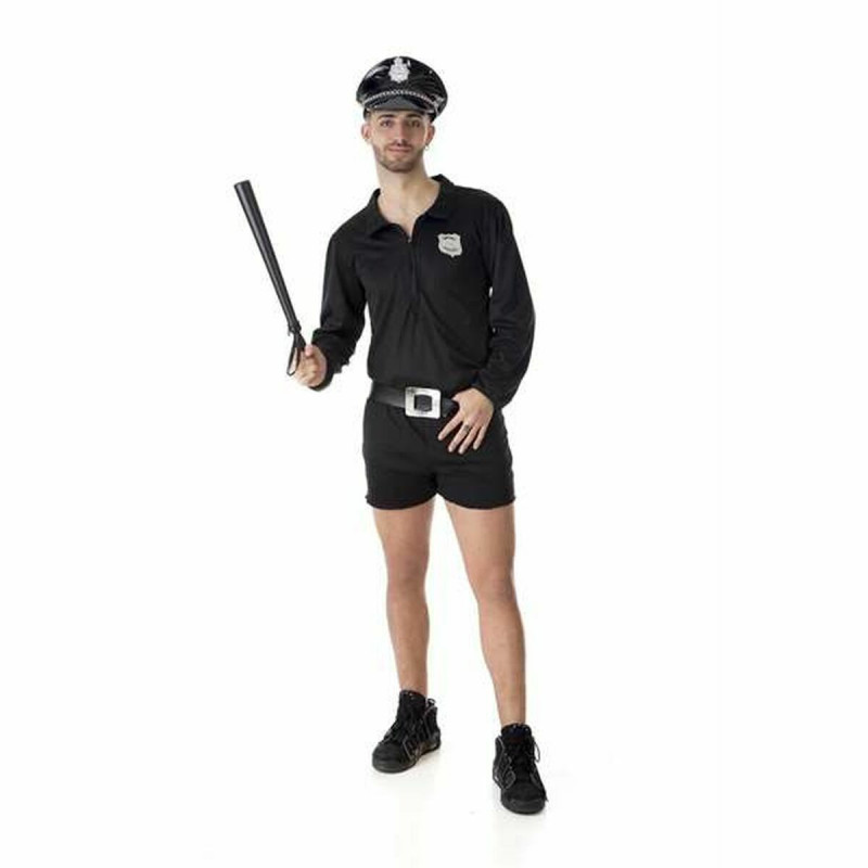 Costume for Adults Policeman 4 Pieces Short Black