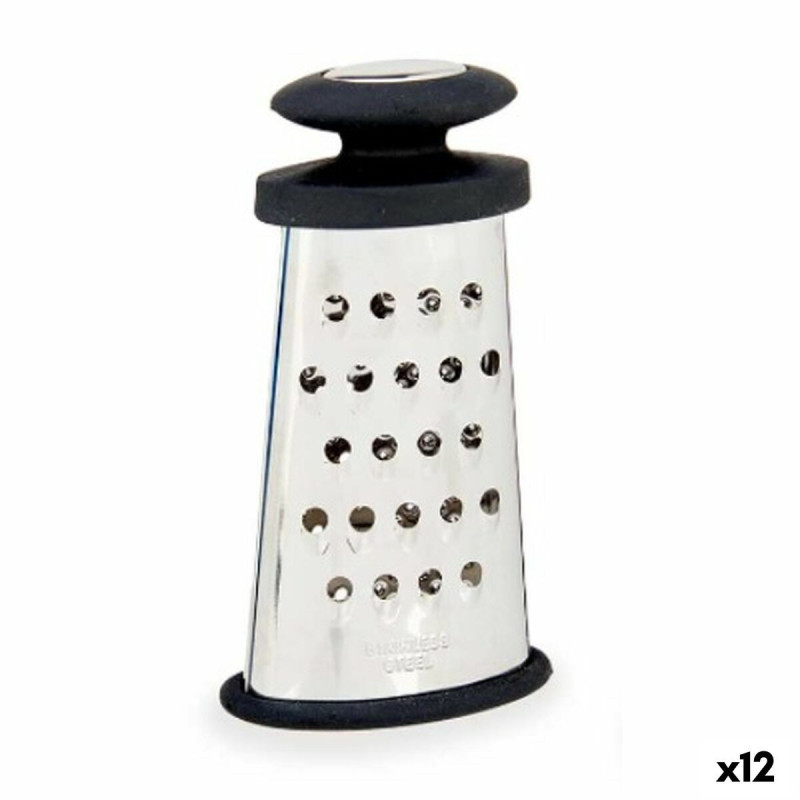 Grater Black Silver Stainless steel TPR 9 x 15,5 x 4,2 cm (12 Units)