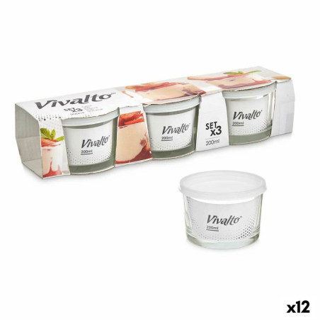 Set of lunch boxes 200 ml Transparent Glass polypropylene (12 Units)