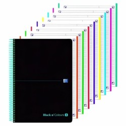 Set of exercise books Oxford Black n Colours Black Turquoise A4+ 160 Sheets (3 Units)