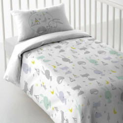 Cot Quilt Cover Cool Kids Let'S Dream Reversible 100 x 120 + 20 cm