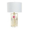 Desk lamp DKD Home Decor White Polyester Metal Crystal 220 V Golden 60 W (41 x 41 x 72 cm)