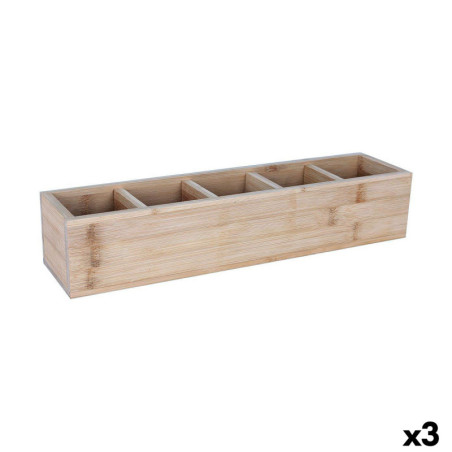 Cutlery Organiser Viejo Valle Bamboo 39 x 10 x 8 cm (3 Units)