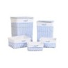 Set of Baskets DKD Home Decor Blue Celeste wicker Children's 44 x 34 x 56 cm (5 Pieces)