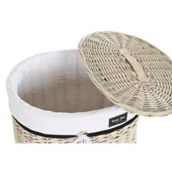 Set of Baskets DKD Home Decor White Beige wicker 51 x 38 x 58 cm