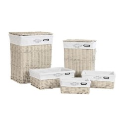 Set of Baskets DKD Home Decor Beige wicker 44 x 34 x 56 cm (5 Pieces)