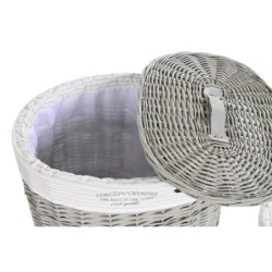 Set of Baskets DKD Home Decor White Grey wicker 51 x 37 x 56 cm 52 x 38 x 57 cm (5 Pieces)