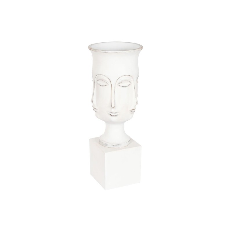 Planter Home ESPRIT White Fibreglass Face 35 x 35 x 93 cm