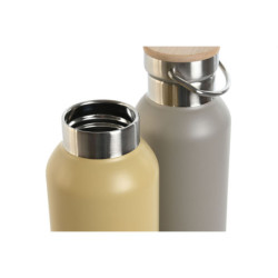 Thermal Bottle Home ESPRIT Beige Grey 500 ml (2 Units)