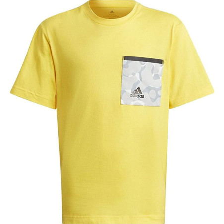 Child's Short Sleeve T-Shirt Adidas Future Pocket Yellow