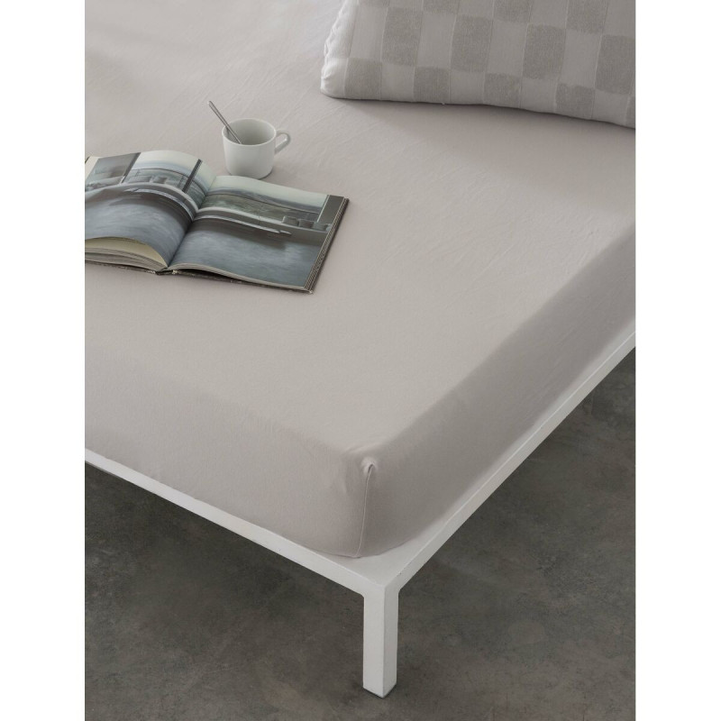 Fitted bottom sheet Naturals ELBA Light grey 105 x 190/200 cm (Single)