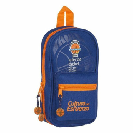 Backpack Pencil Case Valencia Basket M747 Blue Orange 12 x 23 x 5 cm (33 Pieces)