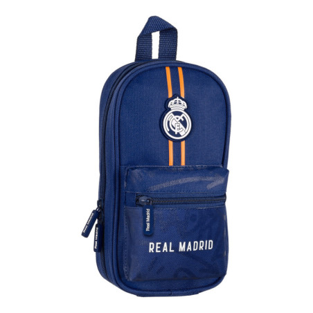 Backpack Pencil Case Real Madrid C.F. Blue (12 x 23 x 5 cm) (33 Pieces)