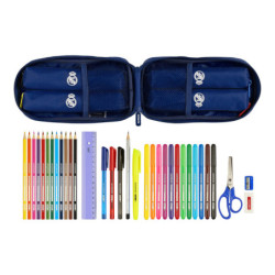 Backpack Pencil Case Real Madrid C.F. Blue (12 x 23 x 5 cm) (33 Pieces)